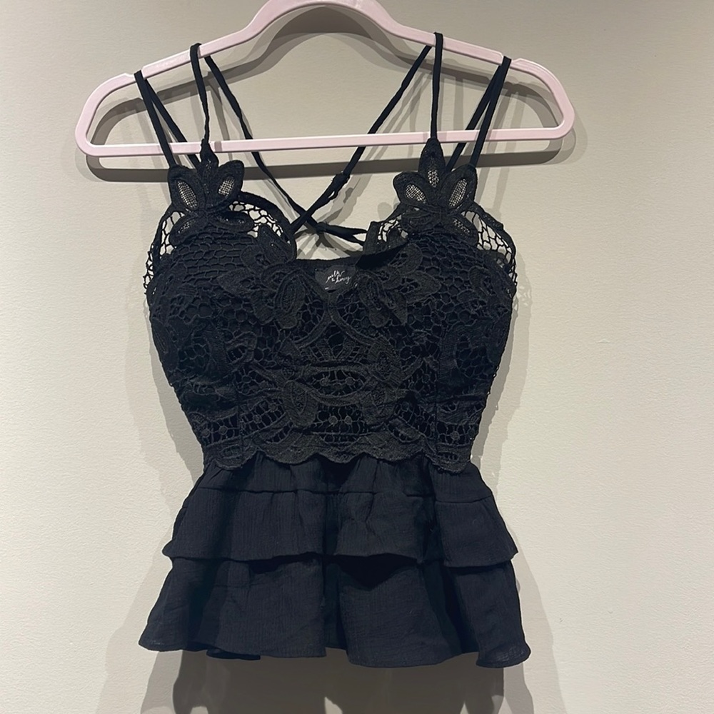 Milk and Honey Black Lace Camisole